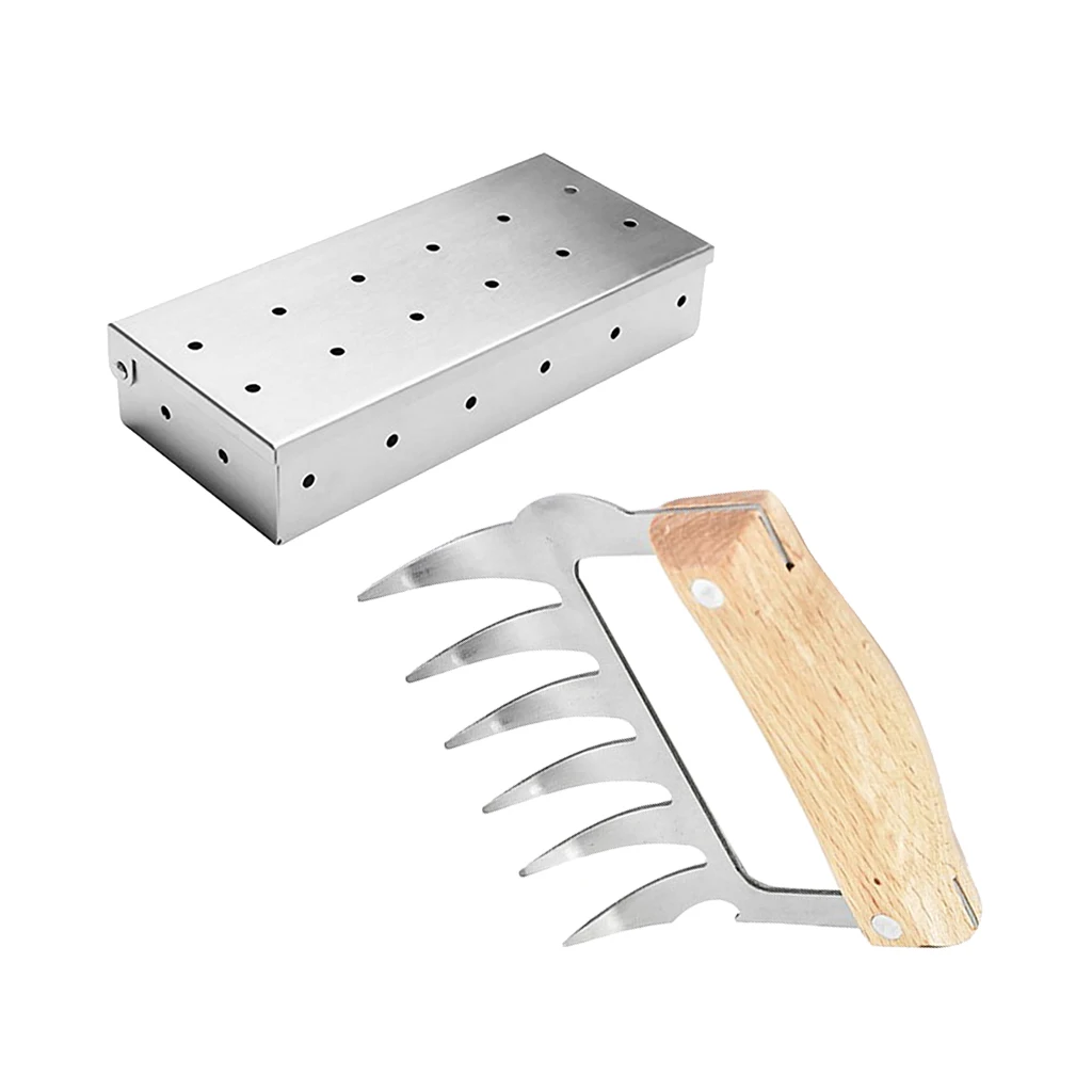 Курильщик для мяса барбекю коробка деревянные чипсы и 1 шт. коготь