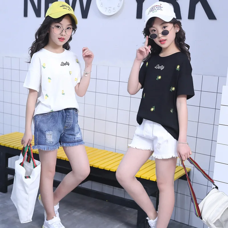 Комплекты одежды для девочек летняя одежда футболка + шорты комплект из 2