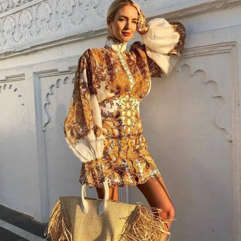 Women Vintage Shirts Designer Long Sleeve Print Blouses