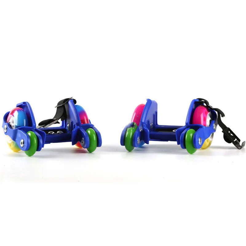 4 wheel blue Для взрослых детей светодиодный мигающий роликовые коньки обувь с горячим колесом спортивные пятки коньки роликовые туфли роликовые коньки - Цвет: 4 wheel blue
