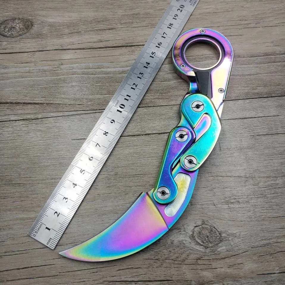 Прямая поставка, складной карманный нож karambit CSGO из нержавеющей стали, портативный механический тактический нож-коготь, инструмент для повседневного использования