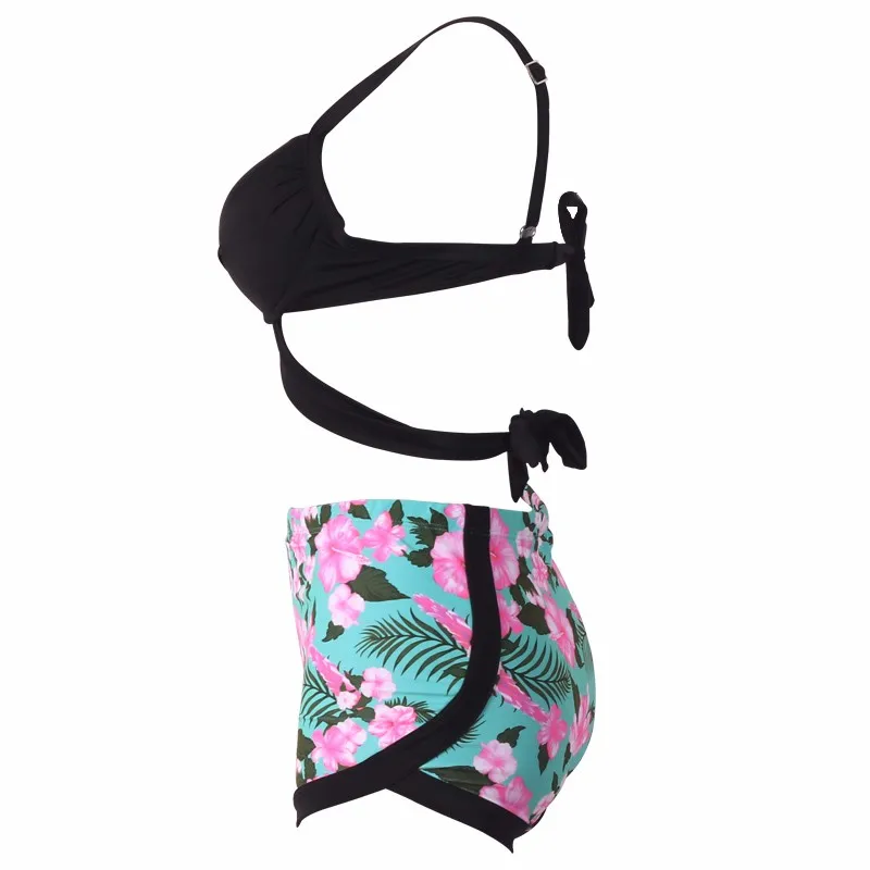 Купальный костюм с высокой талией 2019 бикини женская одежда для плавания принт
