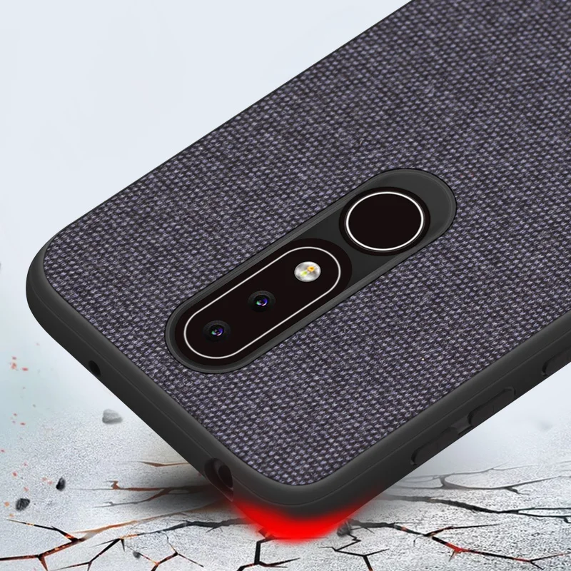 SRHE For Nokia X6 2018 Case Cover 6.1 Plus Vintage Cloth Fabric Soft Silicone Full Back TA-1099 |