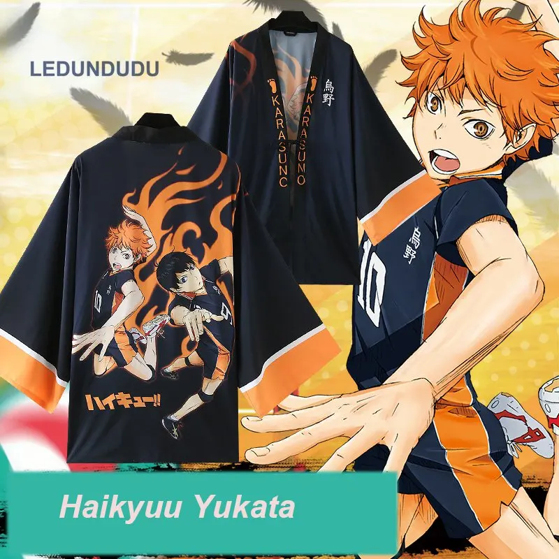 Haikyuu шифоновая Пижама плащи Karasuno школьная волейбольная Клубная Хината костюм для