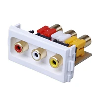 1pc yt1584 86mm electrical sockets rca av audio video socket avoid welding three lotus socket the plug in module