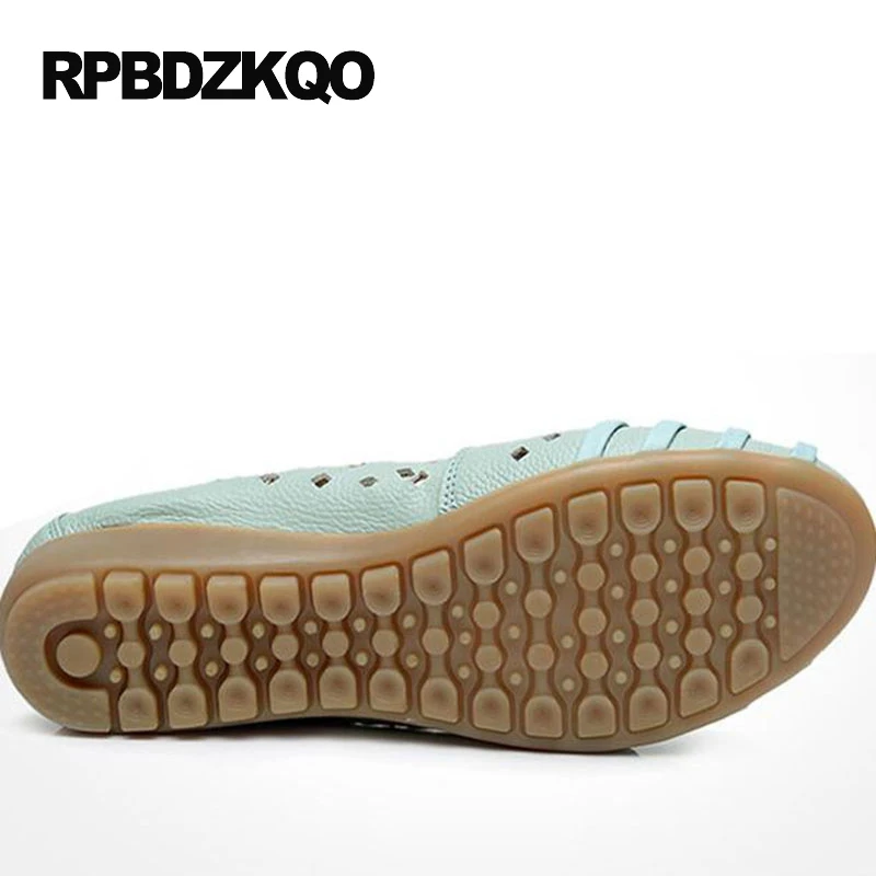 10 Plus Size Moccasins 43 Ladies Beautiful Flats Shoes Slip On Summer Wedge Round Toe Breathable Hollow Out Large Woven Black | Обувь