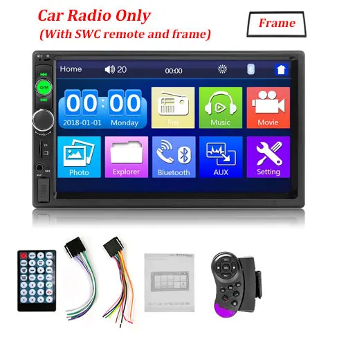 Frame Radio Only Podofo автомобильный мультимедийный плеер 7 дюймов HD автомагнитолы Android Mirror Link плеер 2Din Авторадио 7010B Mp5 FM USB SD автомобильный аудио стерео - Цвет: Frame Radio Only