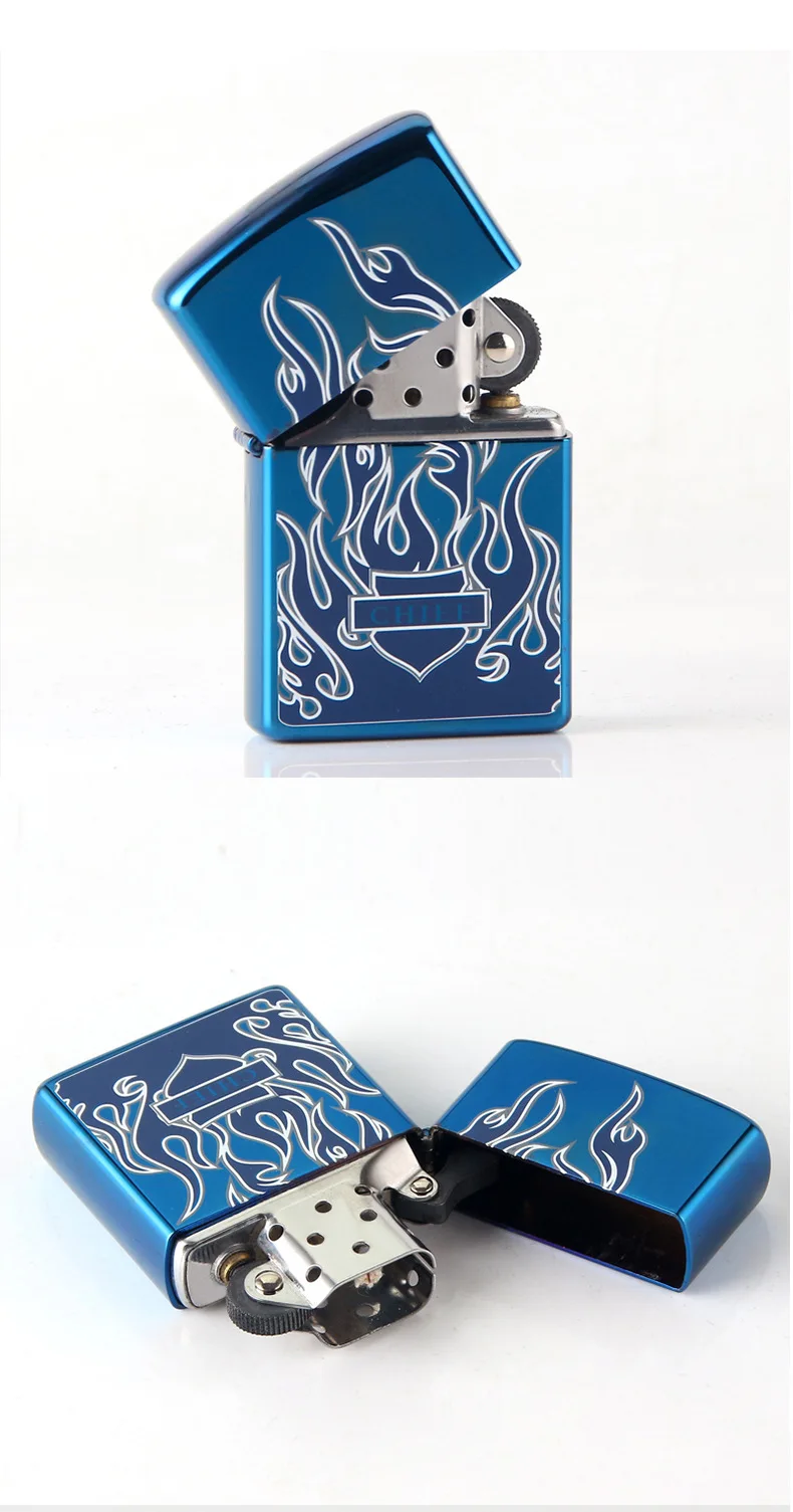 CHIEF Blue Fire Chief газовая зажигалка сигарет керосин Флинт бензин винтажная бензиновая Зажигалка масло, бензин многоразового использования