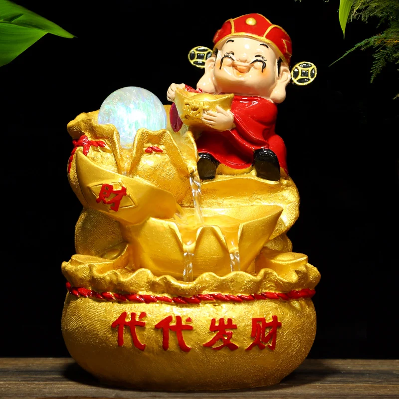 Креативная фигурка на удачу вращающийся хрустальный шар в виде фонтана с текущей