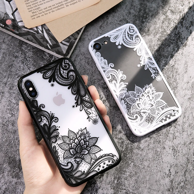 Kisscase телефон Чехлы для iPhone 6 S плюс 7 Plus 5 5S SE Роскошные кружевные цветы TPU чехол на