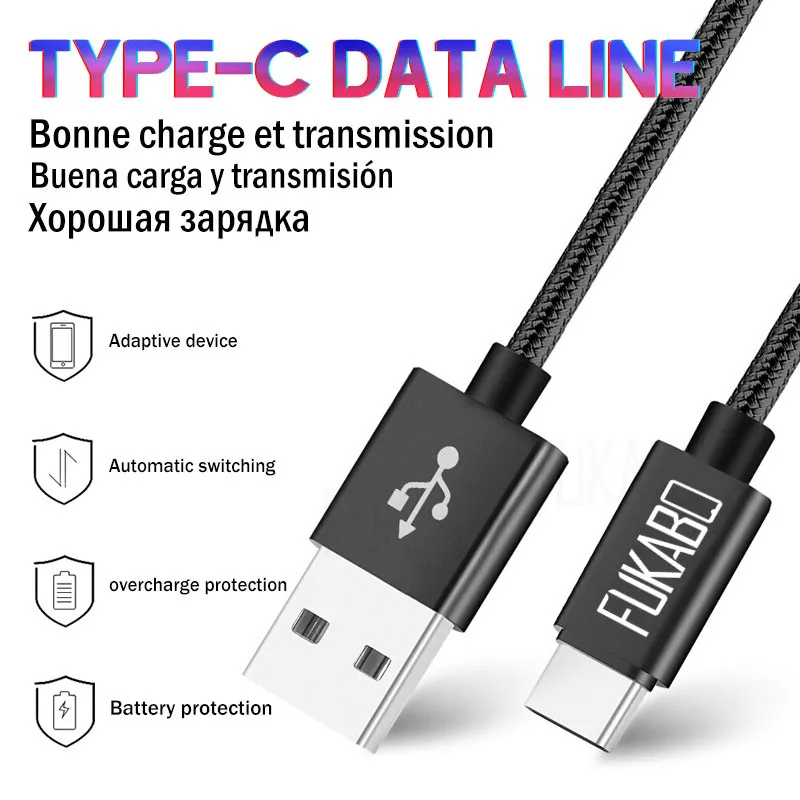 2.4A usb type-C кабель для huawei P30 Pro mate 20 Xiaomi Redmi Note 7 шнур для samsung Galaxy S10 S9 Plus A50 Быстрая зарядка USB