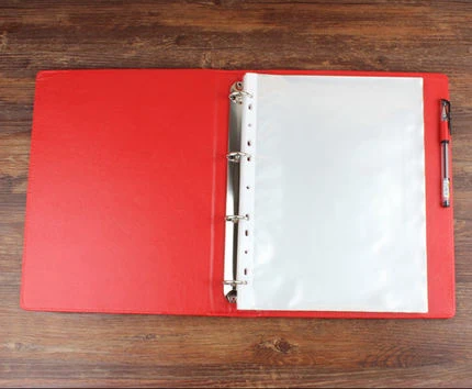 red has 60 sheets 30 мм Большой кольца петля для ручки A4 искусственная кожа файл папка с 4 кольцами, A4 изготовленные на заказ ручной сшиватель с прозрачными карманами - Цвет: red has 60 sheets