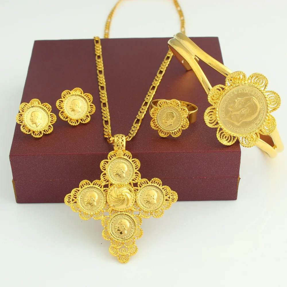Новинка ювелирный набор с золотой монеткой цвет модные ювелирные изделия для