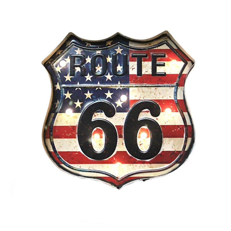 Ретро светодиодный металлический знак Настенная декоративная живопись миска в