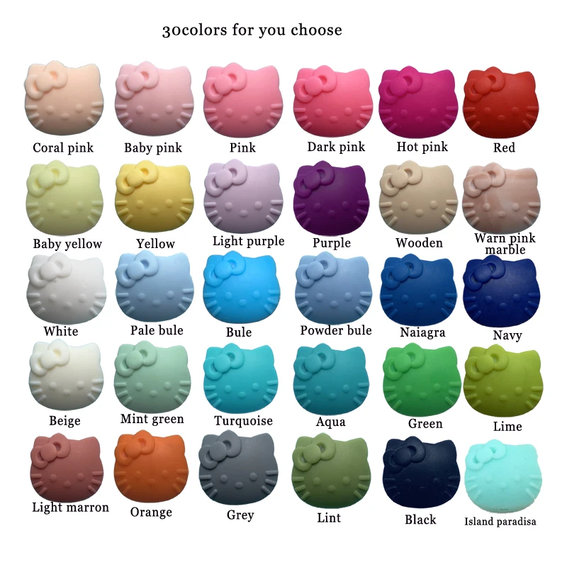 50 шт. силиконовые бусины-прорезыватели с котенком из мультфильма | Мать и ребенок