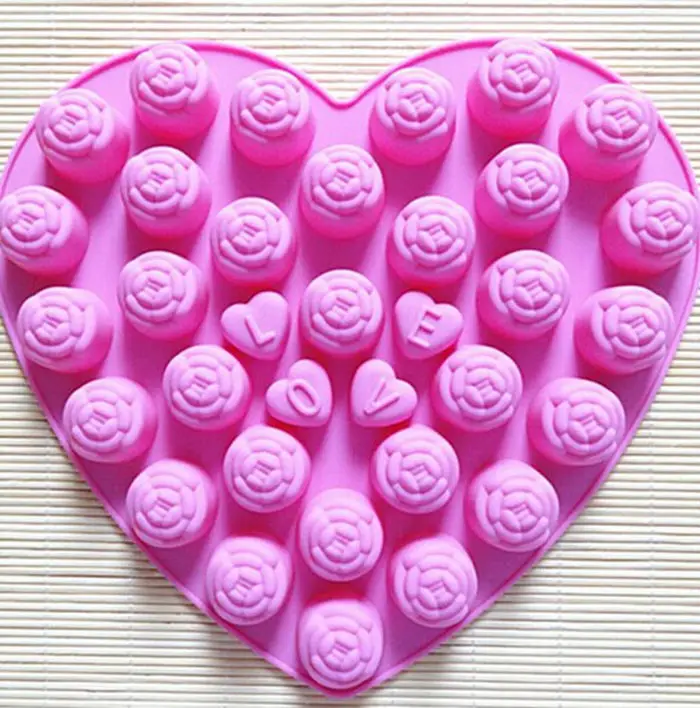 

Помадка украшения торта День Святого Валентина форма сердца силиконовые формы для выпечки для шоколада в форме роз конфеты антипригарные с...