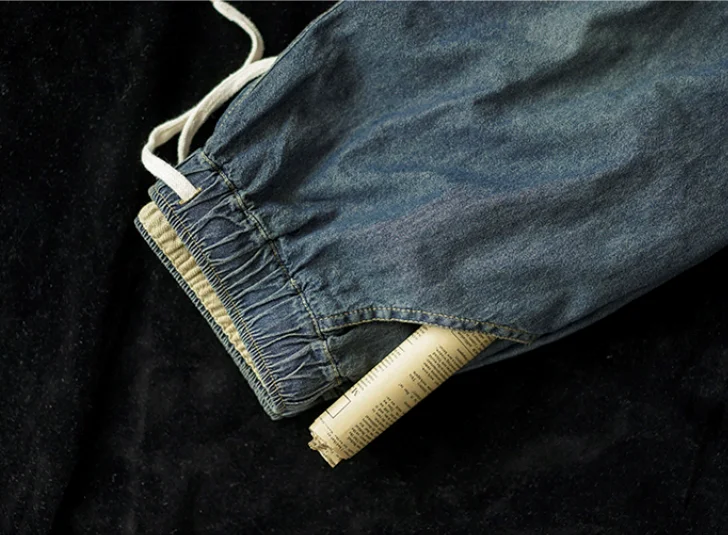 Женские свободные джинсы с карманами повседневные брюки эластичной талией и