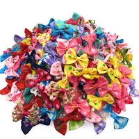 90 100 pcslot mini small pringting ribbon bow pet bowknot craft only bow no clips diy wedding decor hair accessories pb001