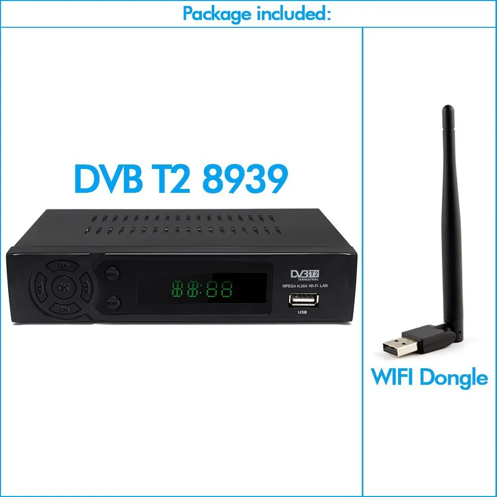 Vmade HD 1080P цифровой ТВ-тюнер DVB-T2/T эфирный приемник+ wifi Поддержка H.264 MPEG4 Youtube PVR Megogo Stardard телеприставка