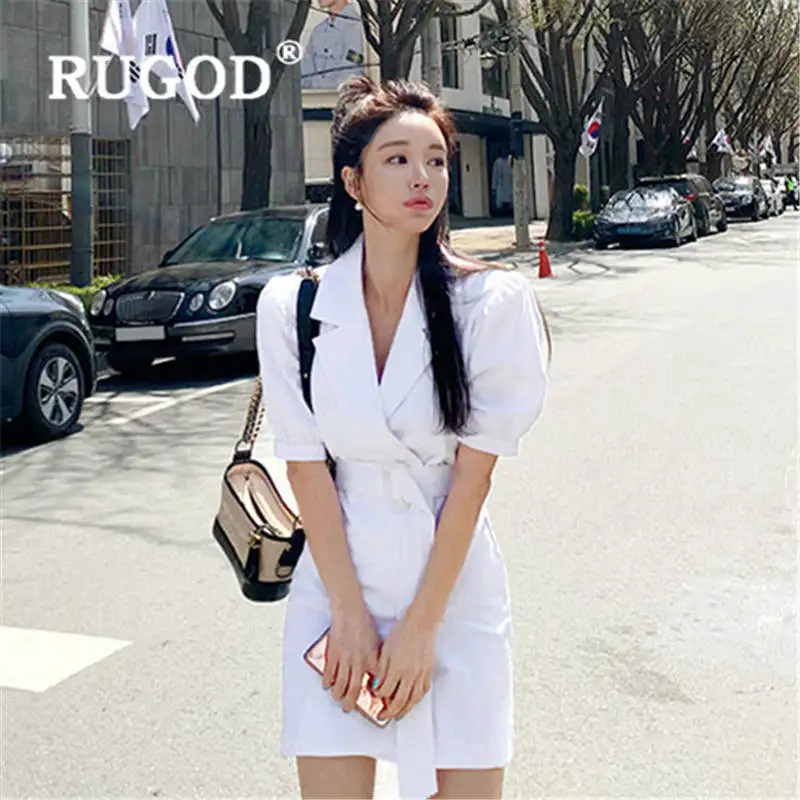 Женское платье RUGOD облегающее с высокой талией и поясом лето 2019|Женские платья| |