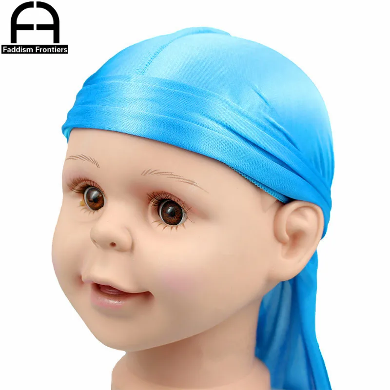 Папы и детей шелковистой Durags набор банданы тюрбан шляпа мальчиков шелк DuRag волны Кепки оголовье аксессуары для волос бандана