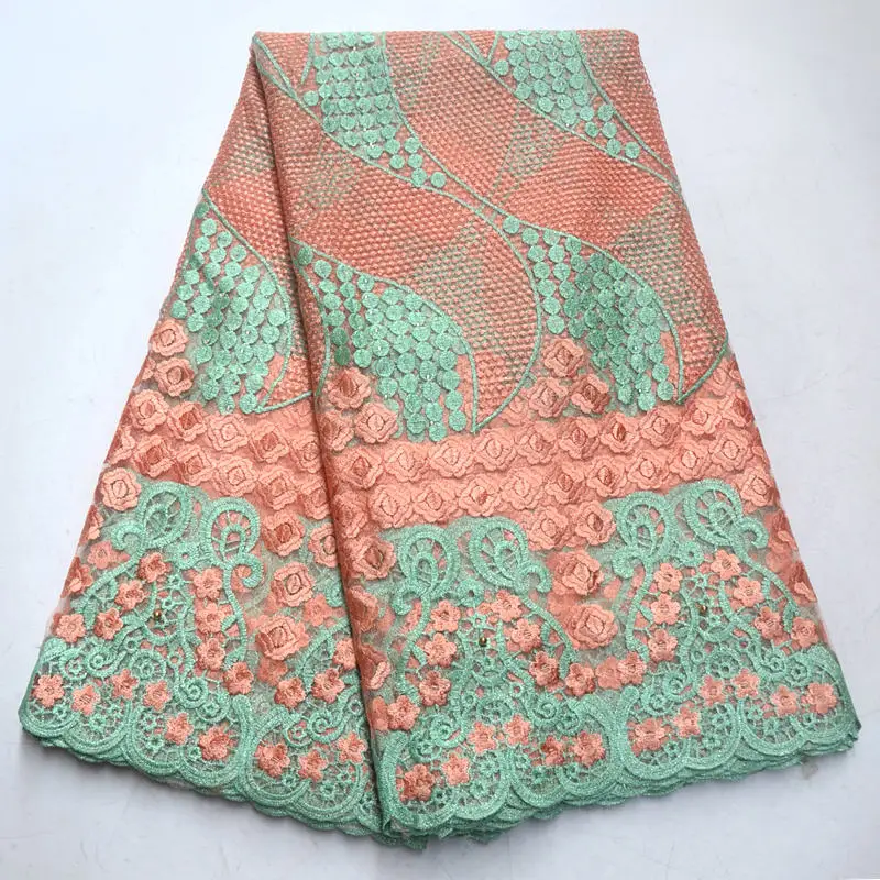 2019 Высокое качество Тюль Африканское кружево с бисером ткань камнями вышитые