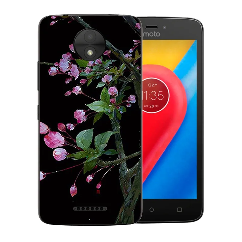 5 0 дюйма для Motorola Moto C Plus чехол телефона с цветущим узором ТПУ силиконовый XT1723 XT1724