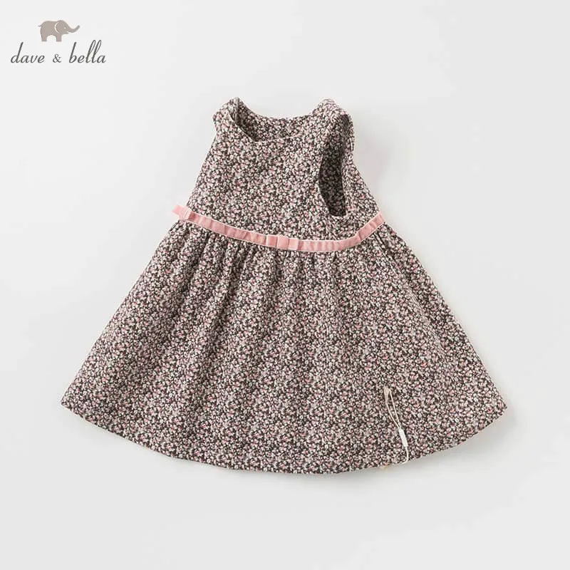 Dave bella autumn infant toddler baby girl's sleeveless dresses kids birthday party dress children floral clothing 1 pc DBZ8069 | Детская