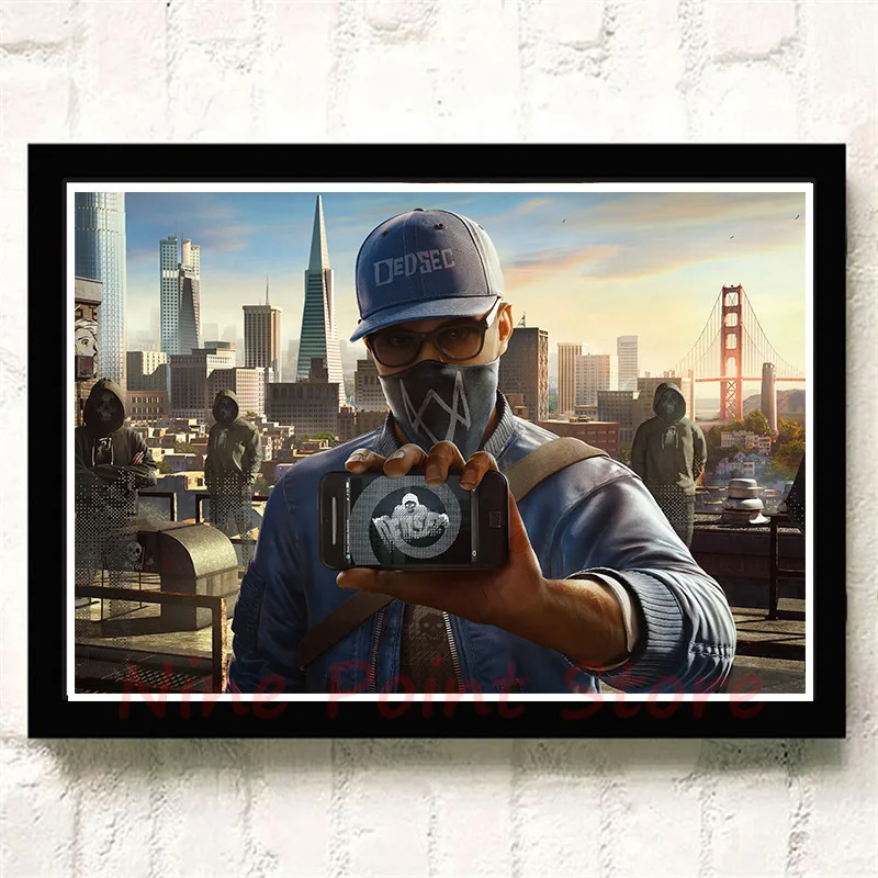 Watch Dogs бумажные плакаты с покрытием, игра, домашний интерьер, украшение, рисунок, ядро, наклейки на стену, бескаркасные - Цвет: Прозрачный