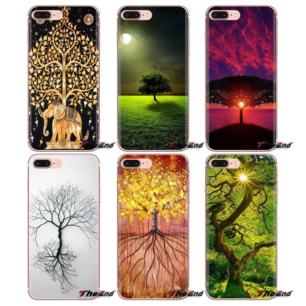 Silicone Phone Cases For iPod Touch Apple iPhone 4 4S 5 5S SE 5C 6 6S 7 8 X XR XS Plus MAX Natural world The Tree of Life Flower |