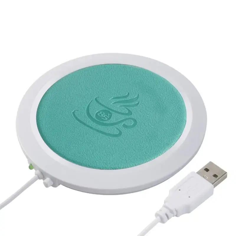 Водонагреватель из искусственной кожи, термоизоляционная подставка, USB Электрический нагреватель для кофе и чая для офиса и дома - Цвет: Blue