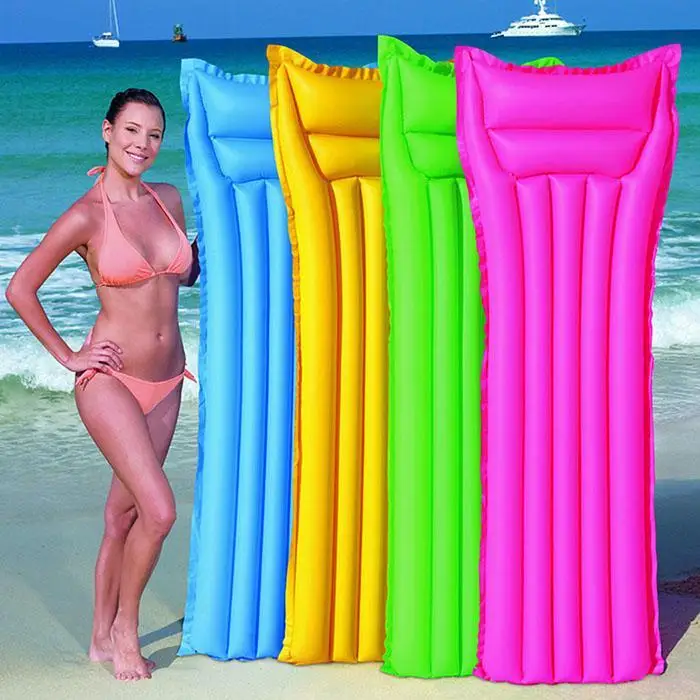 Прочная Легкая однотонная пляжная плавающая кровать 0 20 мм надувная 1|Надувные
