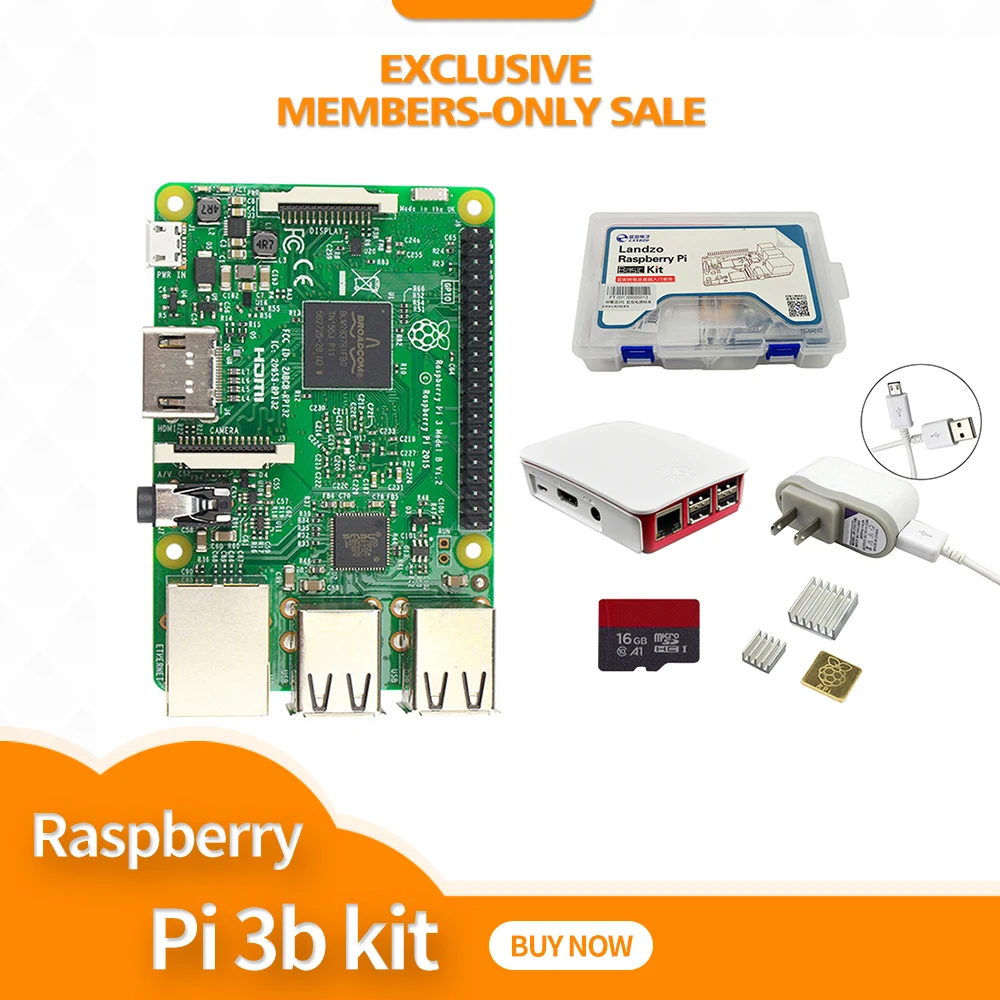 Raspberry pi kit плата raspberry Pi 3 + блок питания для США 5 в 2 5a чехол радиатор Model B Wi Fi и