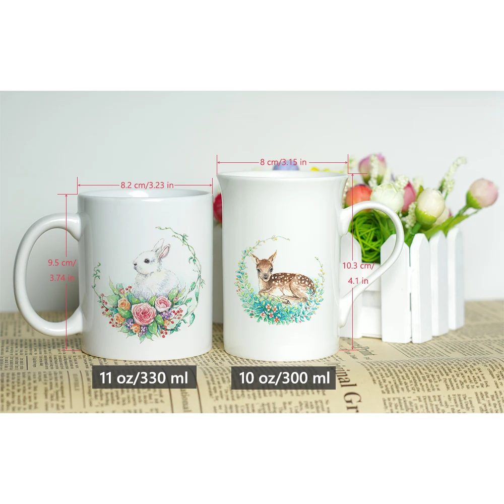 Уникальный дизайн костяные КИТАЙСКИЕ чашки с животными и цветочным принтом 10