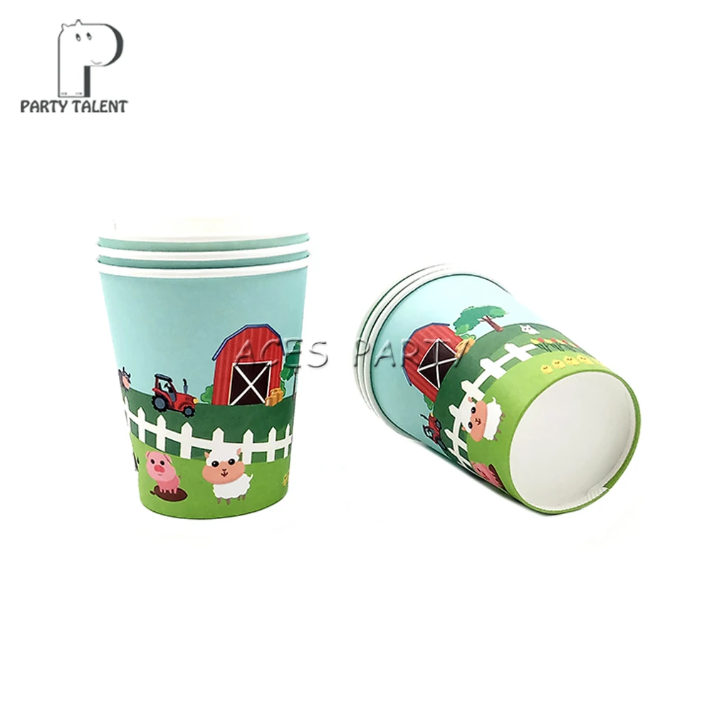 Вечерние блоки 8 шт фермы Животные тема вечерние украшения одноразовая посуда