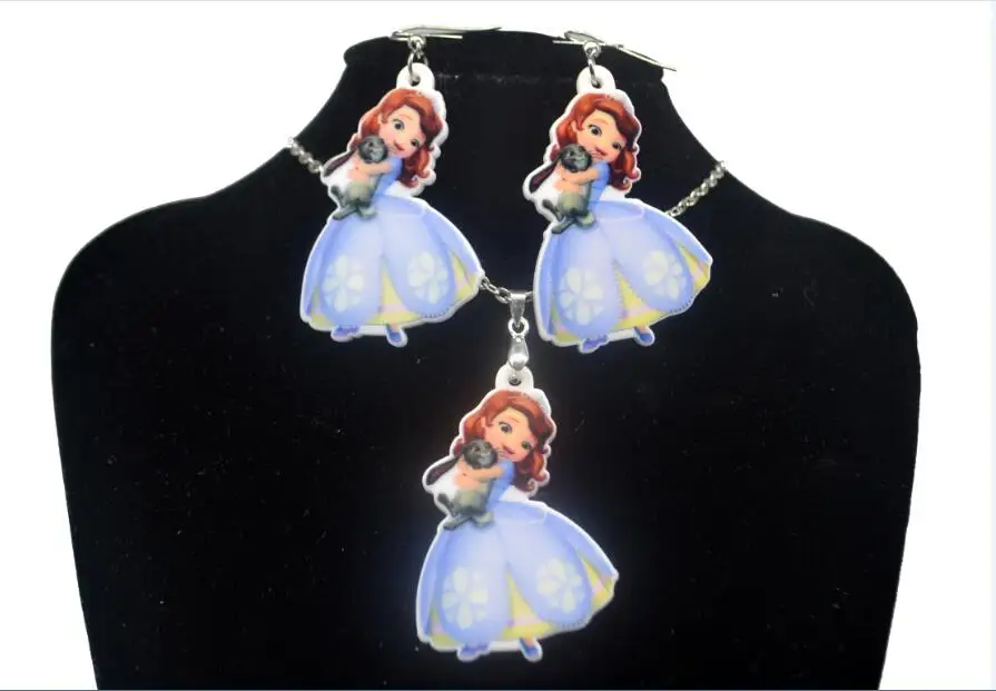 Комплект из колье и серёг с мультяшным принтом|necklace earrings jewelry set|fashion setjewelry sets |