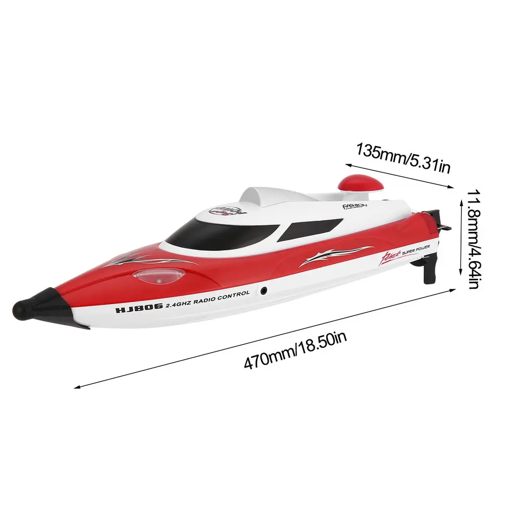 HONGXUNJIE RC лодка HJ806 47 см 2,4 г RC 30 км/ч высокоскоростная гоночная лодка система водяного охлаждения перевернутая всенаправленная напряжение Promp