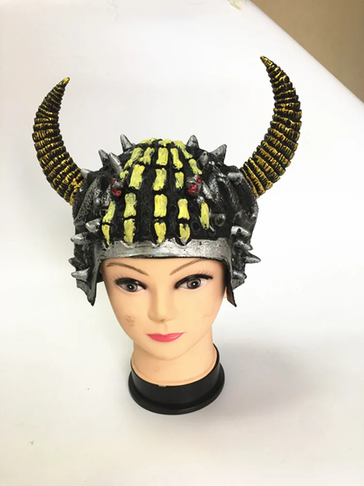Creative Masquerade Ball Roman Helmet Horn Devil Hat Warrior Hats Ancient Rome Halloween Props Purim Role Play Christmas|Аксессуары для