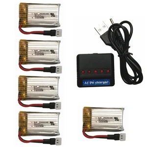Аккумулятор 3,7 в, 300 мА  ч, 5 шт., с зарядным устройством 1 в 5 для eachine E55 FQ777 FQ17W, Hubsan H107, Syma X11C, JD385, JJ1000A, H108C, U816