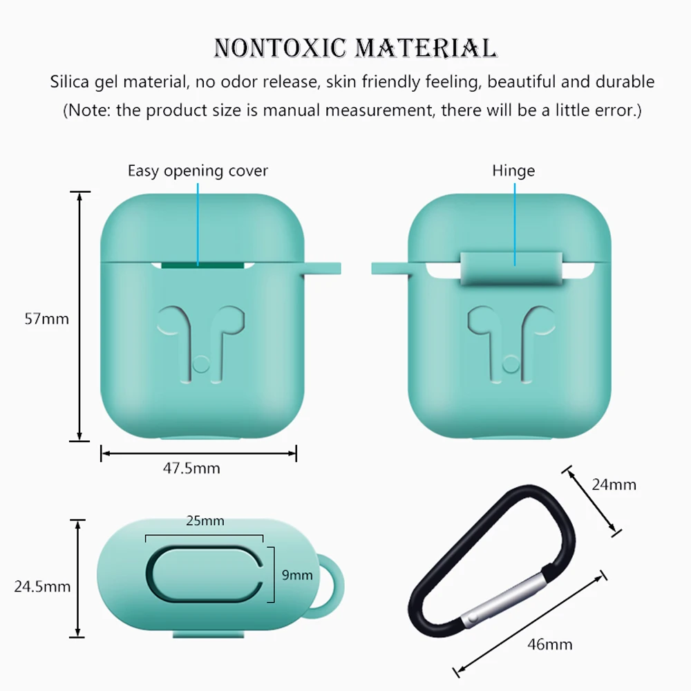 Силиконовый Bluetooth беспроводной чехол для наушников AirPods защитный Аксессуары кожи