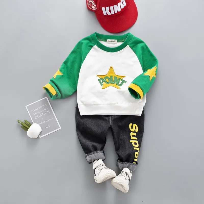 0-4 years High quality boy girl clothing set 2019 new spring fashion active sport kid suit children baby T-shirt+pant | Детская одежда