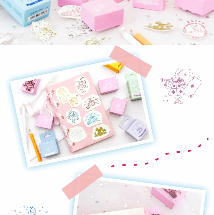 Alice Fairy Tales серия Деревянный штамп DIY Ремесло Деревянные и резиновые штампы для скрапбукинга канцелярские товары Скрапбукинг мини штамп