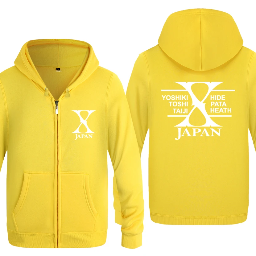 X JAPAN рок толстовки для любителей музыки Для мужчин 2018 s с капюшоном и застежкой