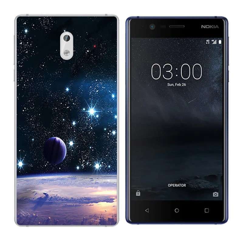 Soft TPU For Nokia 3 Cover Nokia3 Silicone Back Disk Printing Phone Cases 5.0 inch |