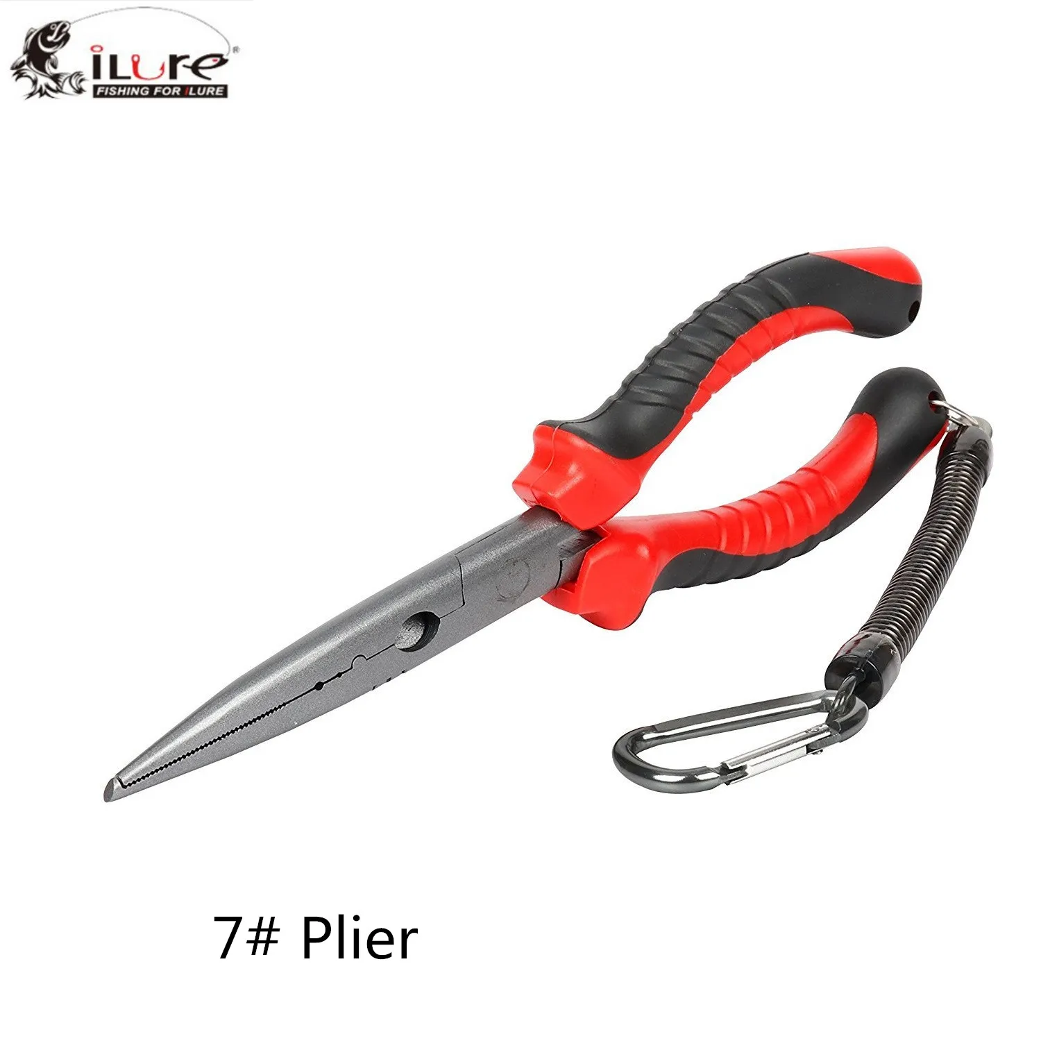size 7 plier ILURE портативный ABS рыболовный захват из высокоуглеродистой стали рыболовные плоскогубцы приманка крючок для удаления лески резак ножницы выдвижной трос комбо - Цвет: size 7 plier
