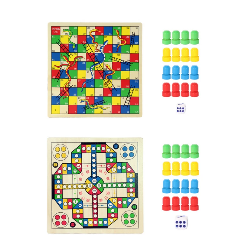 2 In 1 Classic Wooden Snake Flying Chess Magnetic Maze Board Game Children Kids Educational Toy Gifts | Игрушки и хобби