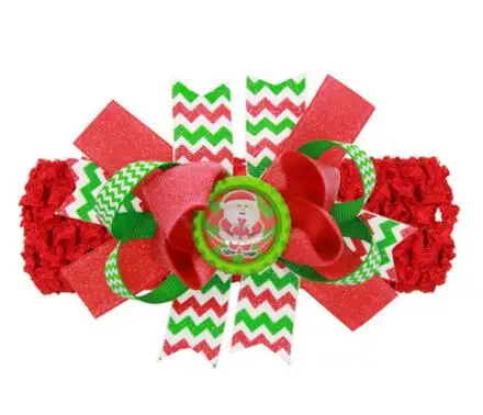 2017 новый Рождество Новый Ребенок Цветочные Печатный Топ Узел Повязка для Волос