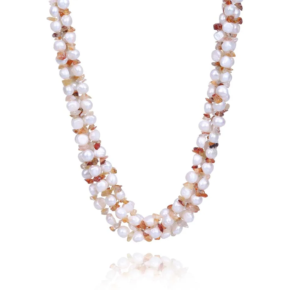 

2016 trendy 8-9mm natural freshwater pearl jewelry beaded necklace for women