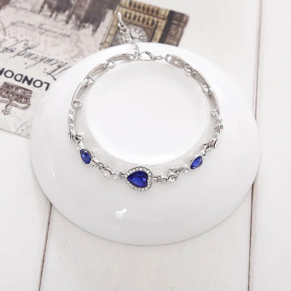 2018 New ocean Heart heart-shaped zircon crystal bracelet sweet romantic lady Bracelet | Украшения и аксессуары