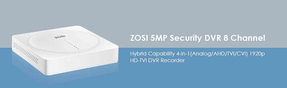 ZOSI 5MP DVR 8-канальный сетевой видеорегистратор для безопасности Камера, гибридные наушники с возможностью 4-в-1(аналоговый/AHD TVI CVI/) CCTV DVR Регистраторы 1920 p, 2 ТБ жесткого диска